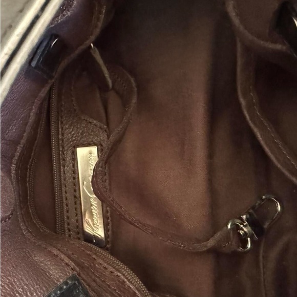 Kenneth Cole NY Brown Leather Shoulder Bag Y2K - Picture 6 of 9